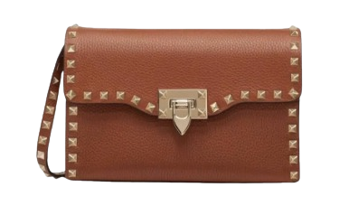 Valentino Tan Rockstud Cross Body Bag Brown leather