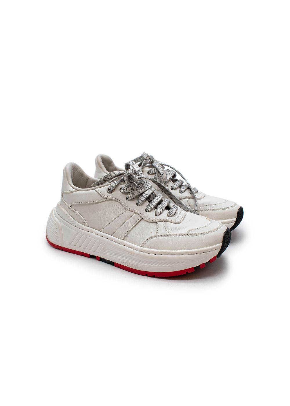 Preowned Bottega Veneta White leather Speedster trainers Size 35