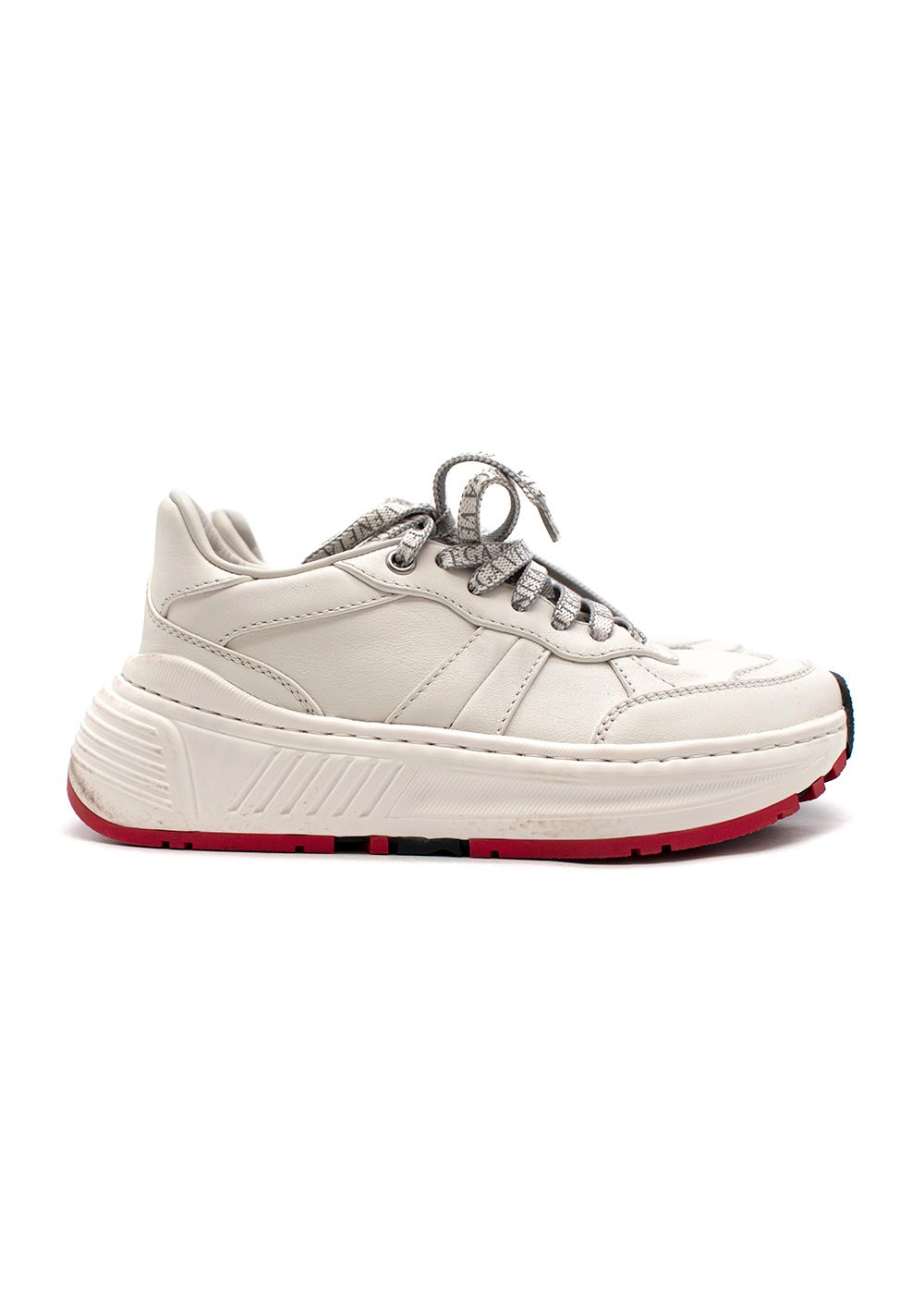 Preowned Bottega Veneta White leather Speedster trainers Size 35