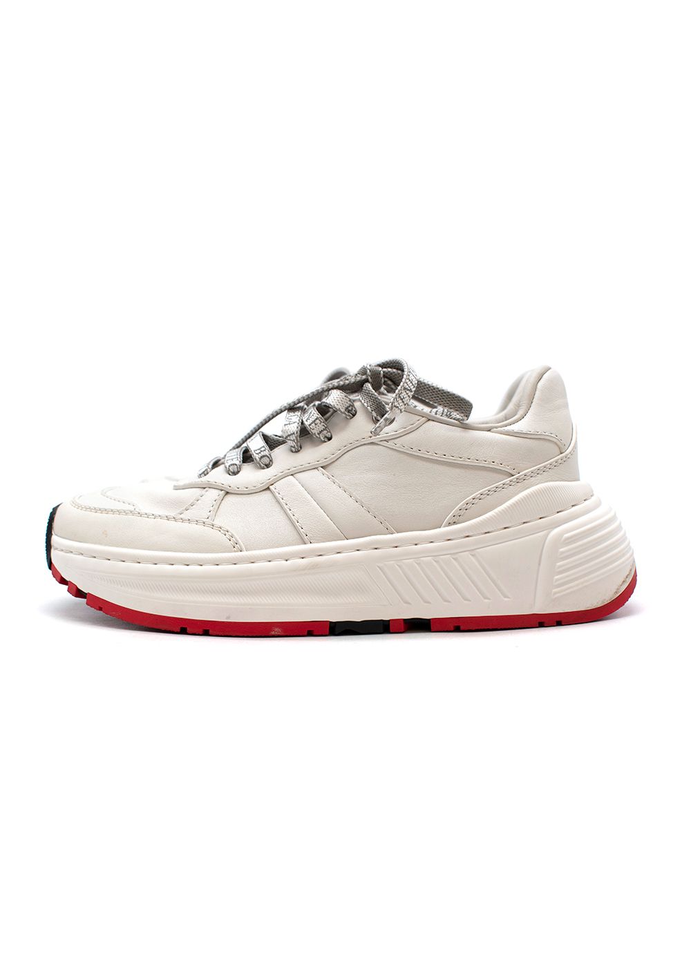 Preowned Bottega Veneta White leather Speedster trainers Size 35