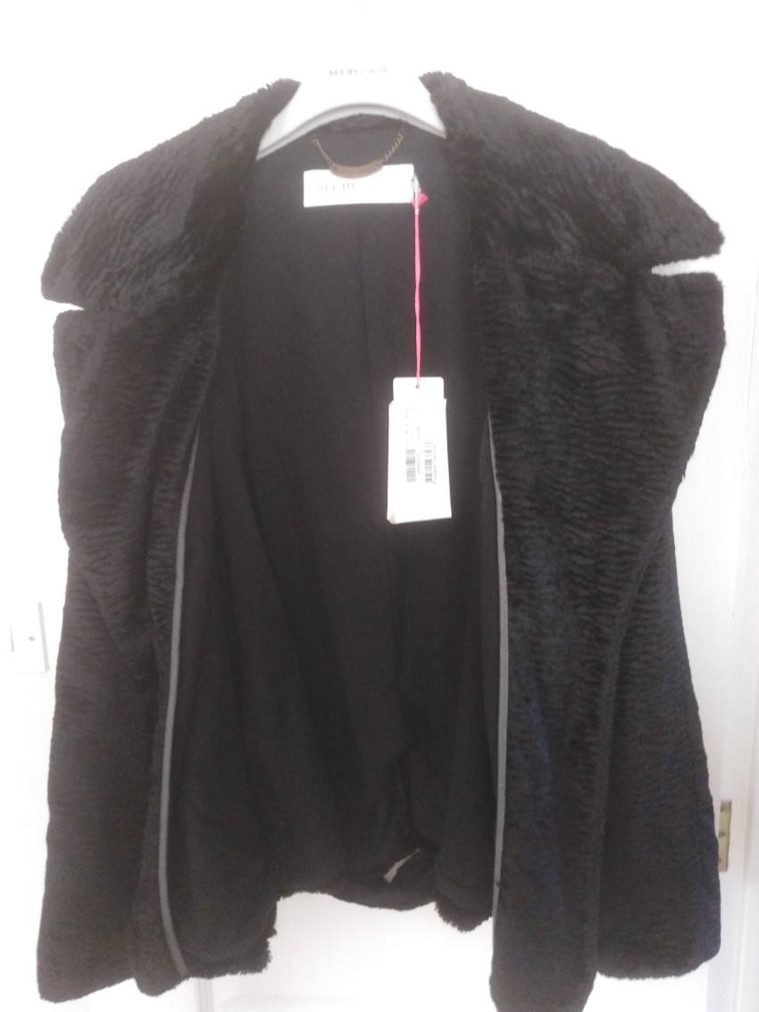 See By Chloe Black Velvet Jacket Size M cotton