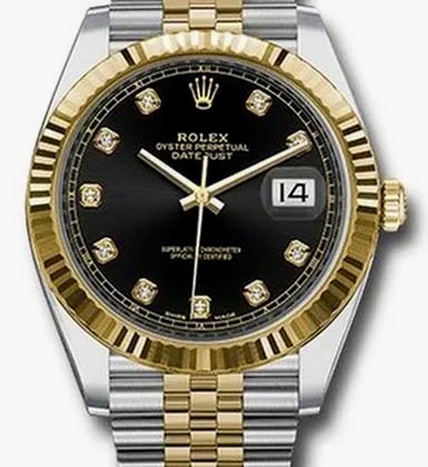 Rolex Diamond Face Datejust 41MM Size L Multi colored stainless steel/gold