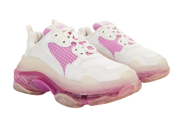 Balenciaga Pink and White Triple S Trainers Size 36 white  pink leather