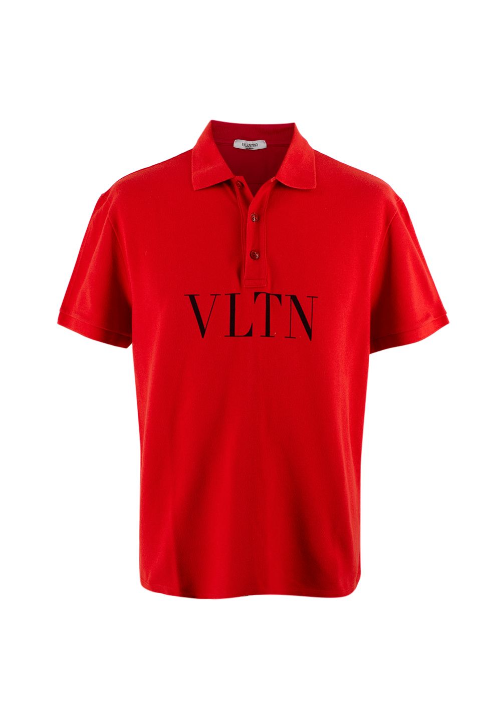 Men's Preowned Valentino Red VLTN Polo Shirt Size XL cotton