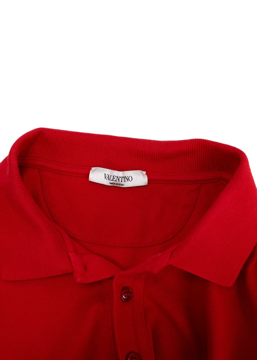 Men's Preowned Valentino Red VLTN Polo Shirt Size XL cotton