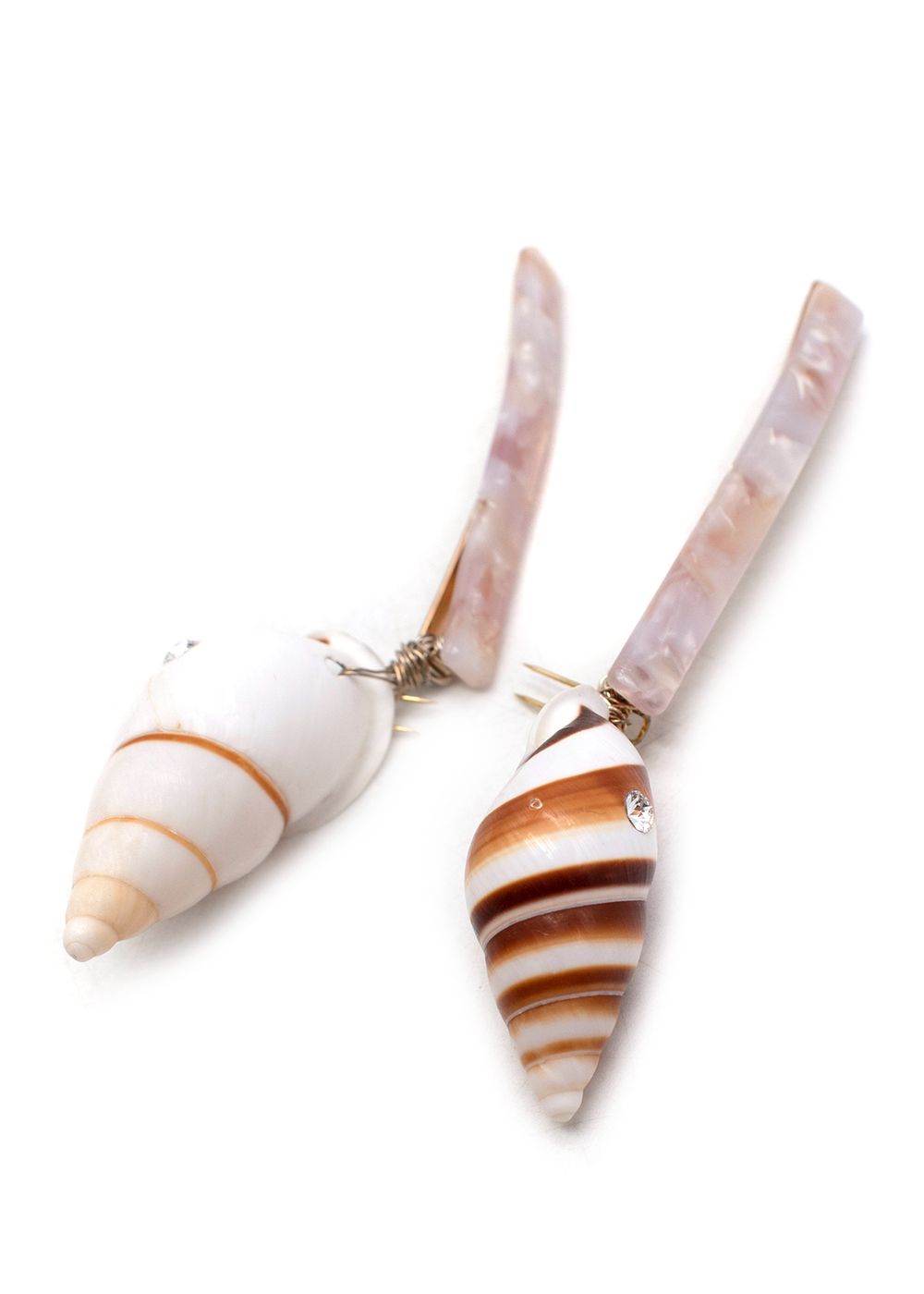 WALD Shell-Embellished Resin Hair Clip set of 2 Nude