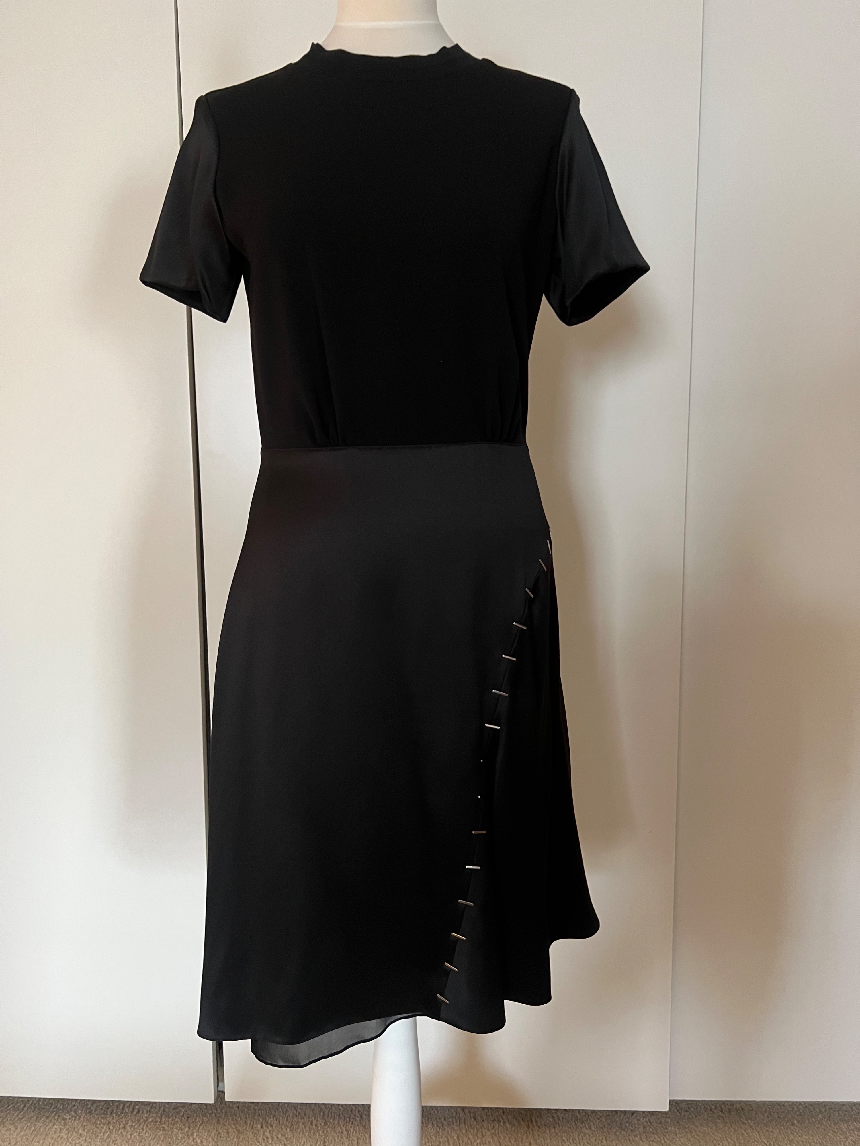 Louis Vuitton Black Silk Blend Asymmetric Dress Size M