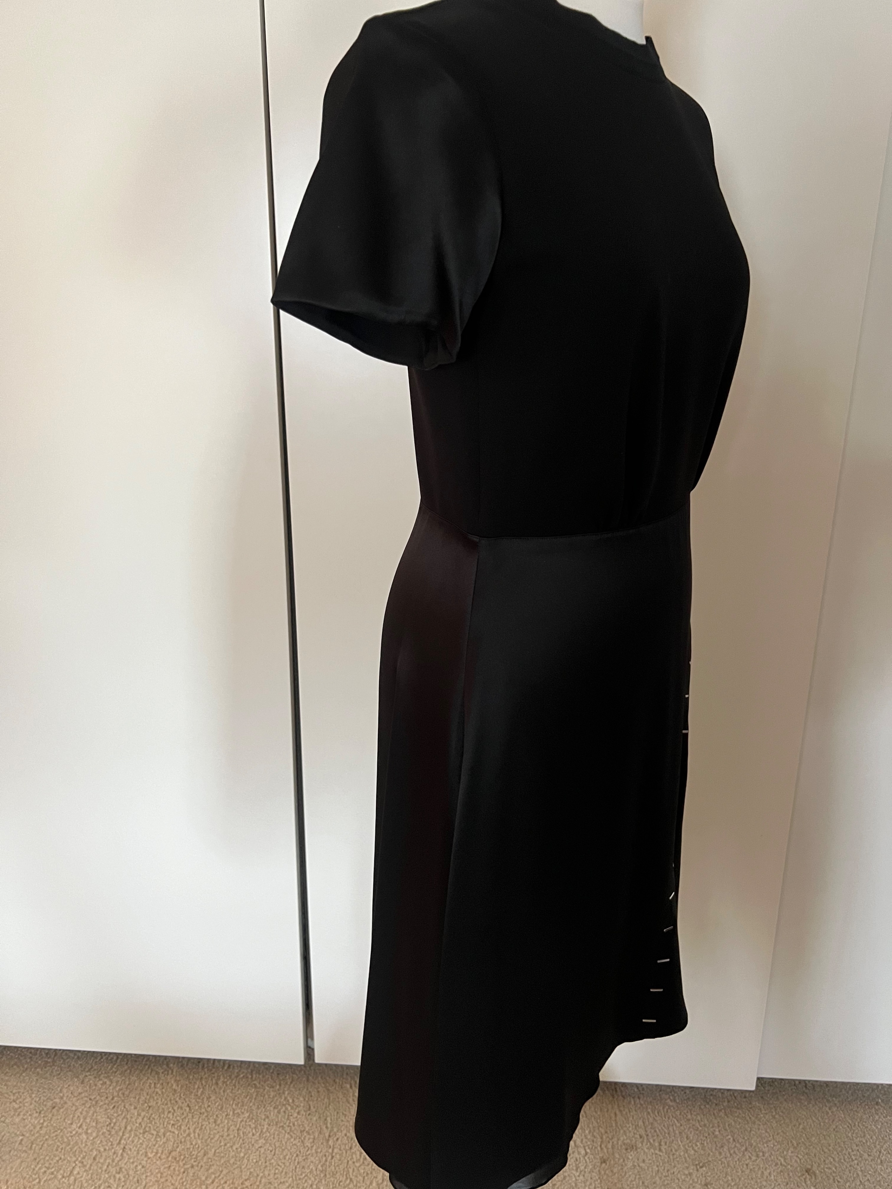 Louis Vuitton Black Silk Blend Asymmetric Dress Size M