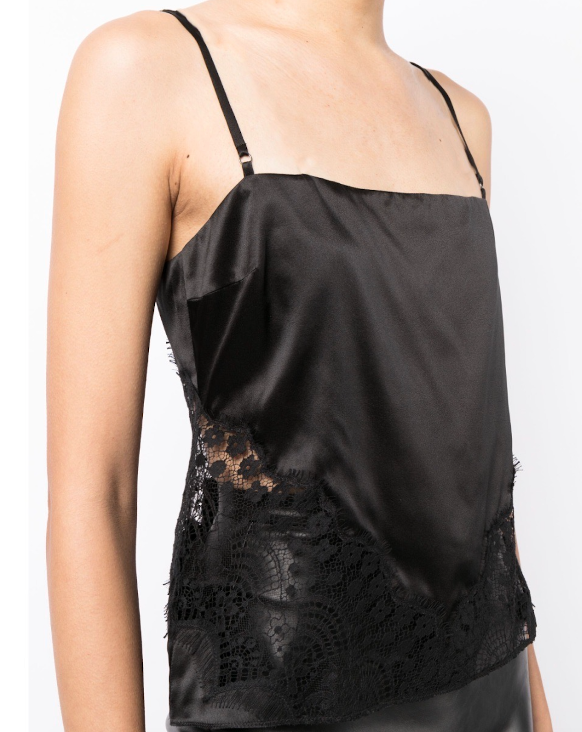 Preowned Tom Ford Black Silk  Lace Cami Top Size S