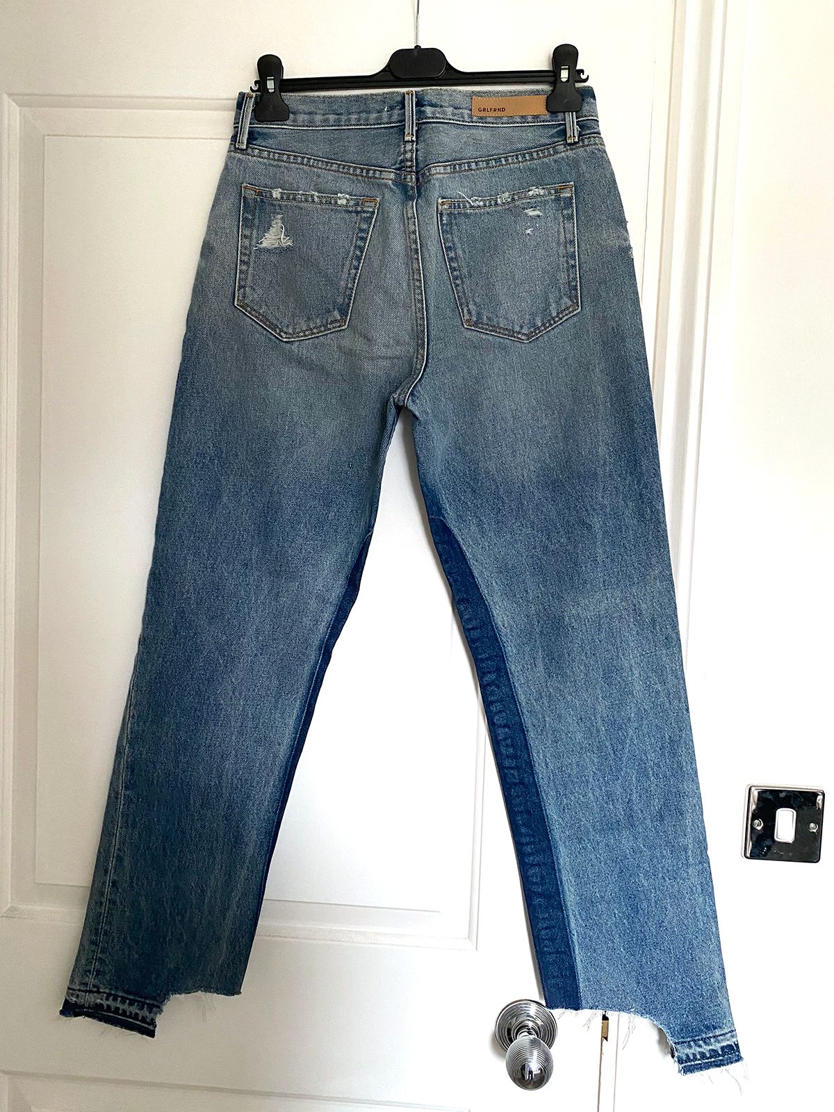 Preowned GRLFRND Helena Two-Tone Straight Jeans Size 27/69 Blue cotton