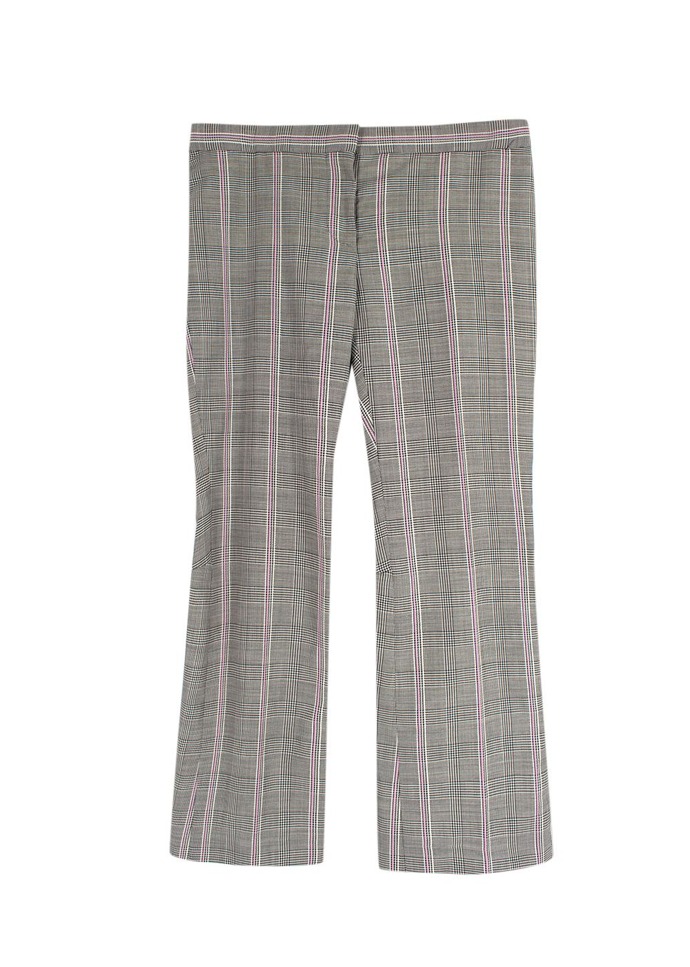 Alexander McQueen Prince of Wales Checked Straight Leg Trousers Size M Black wool