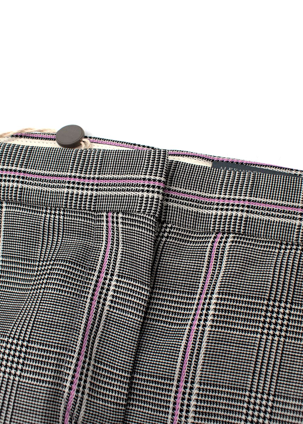 Alexander McQueen Prince of Wales Checked Straight Leg Trousers Size M Black wool