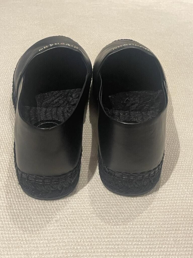 Givenchy Black Leather Logo Espadrilles Size 38