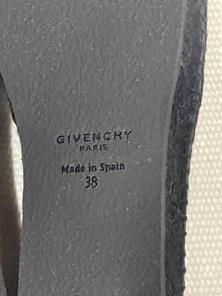 Givenchy Black Leather Logo Espadrilles Size 38