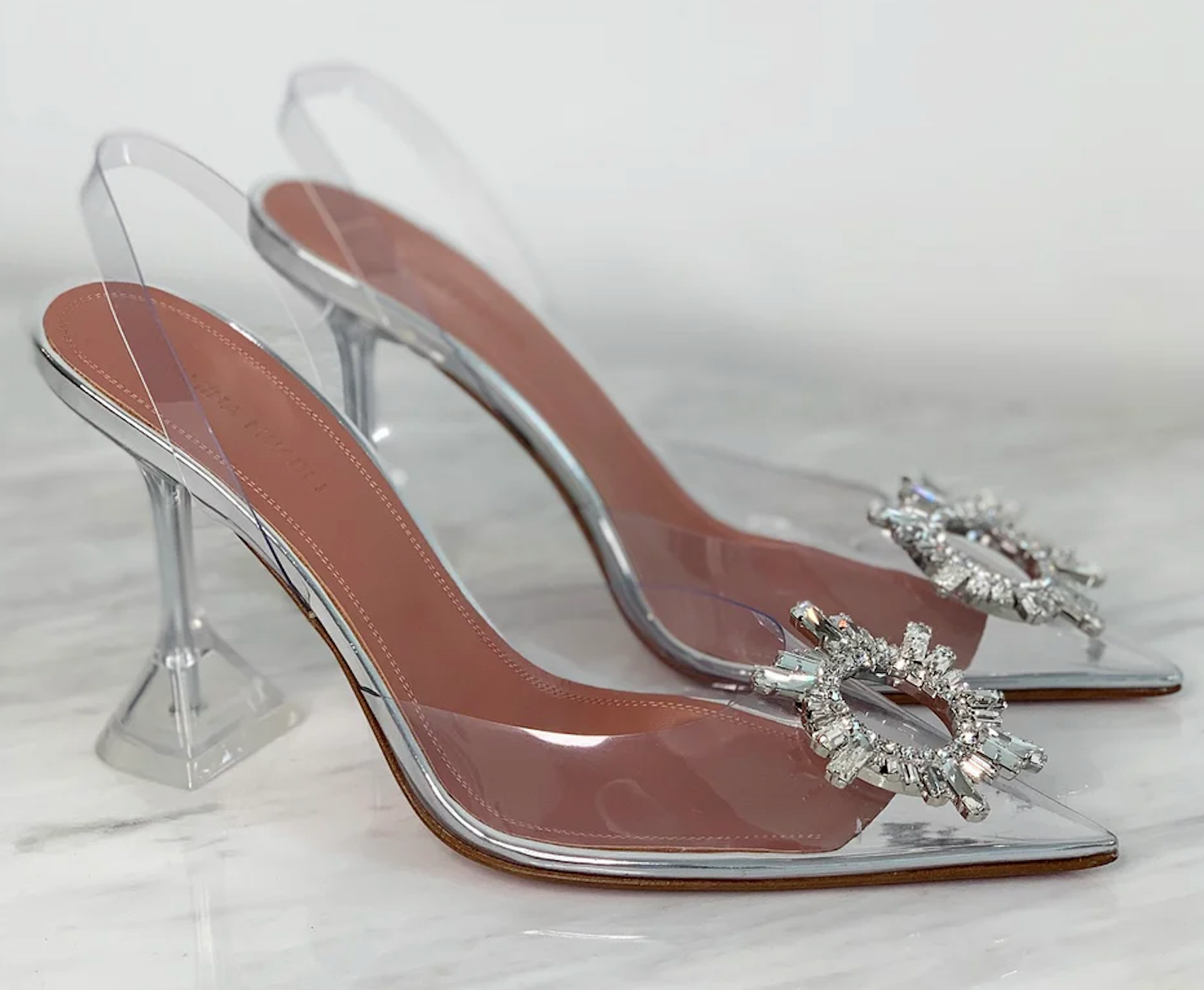 Amina Muaddi Begum PVC Pumps Size 38 Clear