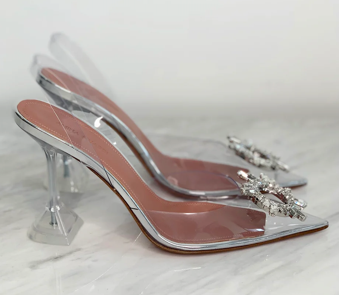 Amina Muaddi Begum PVC Pumps Size 38 Clear