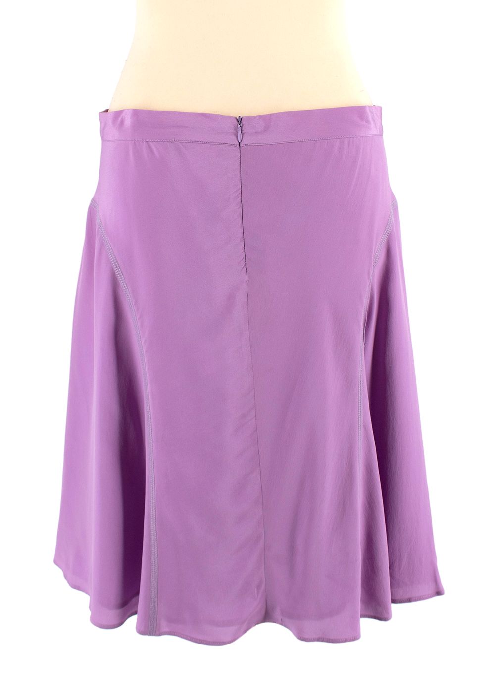 Preowned Burberry Purple Silk Blend A-Line Mini Skirt Size XS Lilac