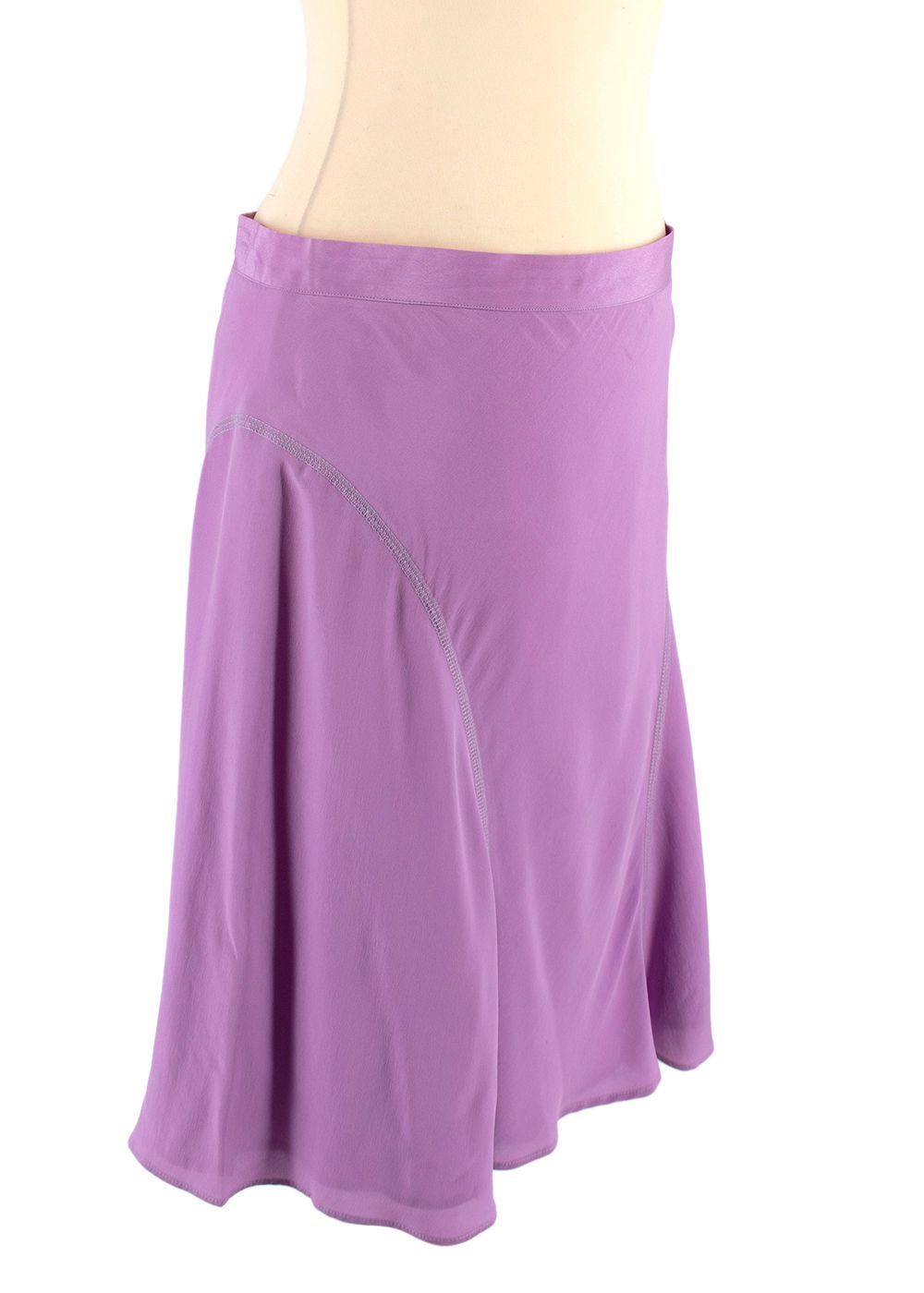 Preowned Burberry Purple Silk Blend A-Line Mini Skirt Size XS Lilac