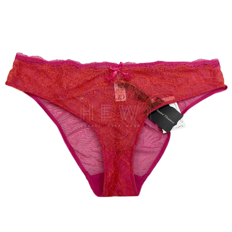 Chantal Thomass Fuchsia Pink  Orange Calais Leavers Lace Brief Size L