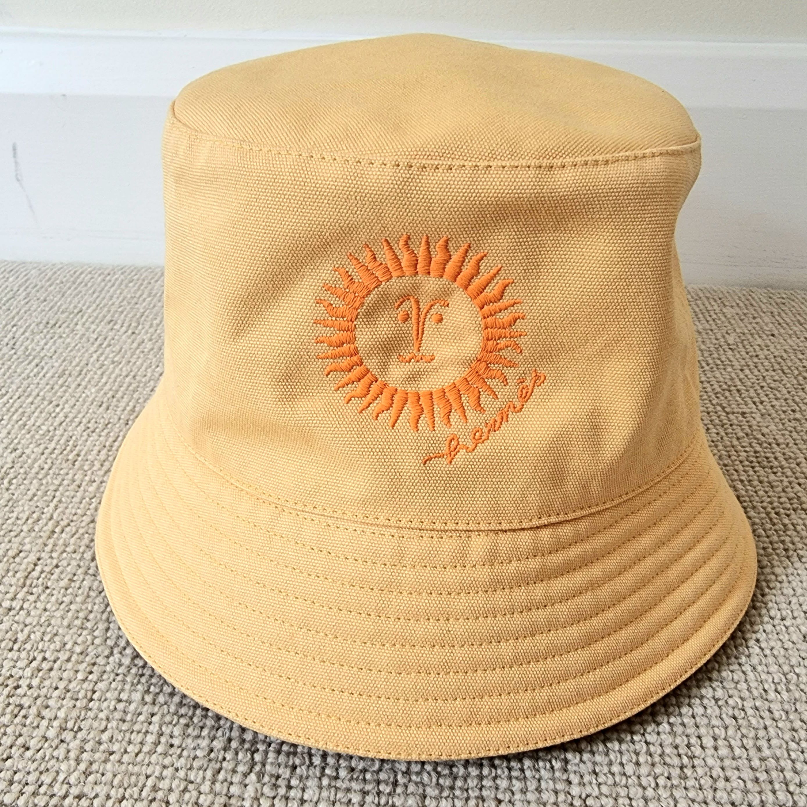 Hermes Orange Gene Sunshine Bucket Hat Size L cotton