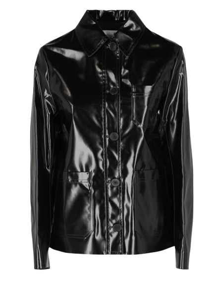 Preowned Dior Black Glossy Single-breasted Jacket Size XS leather