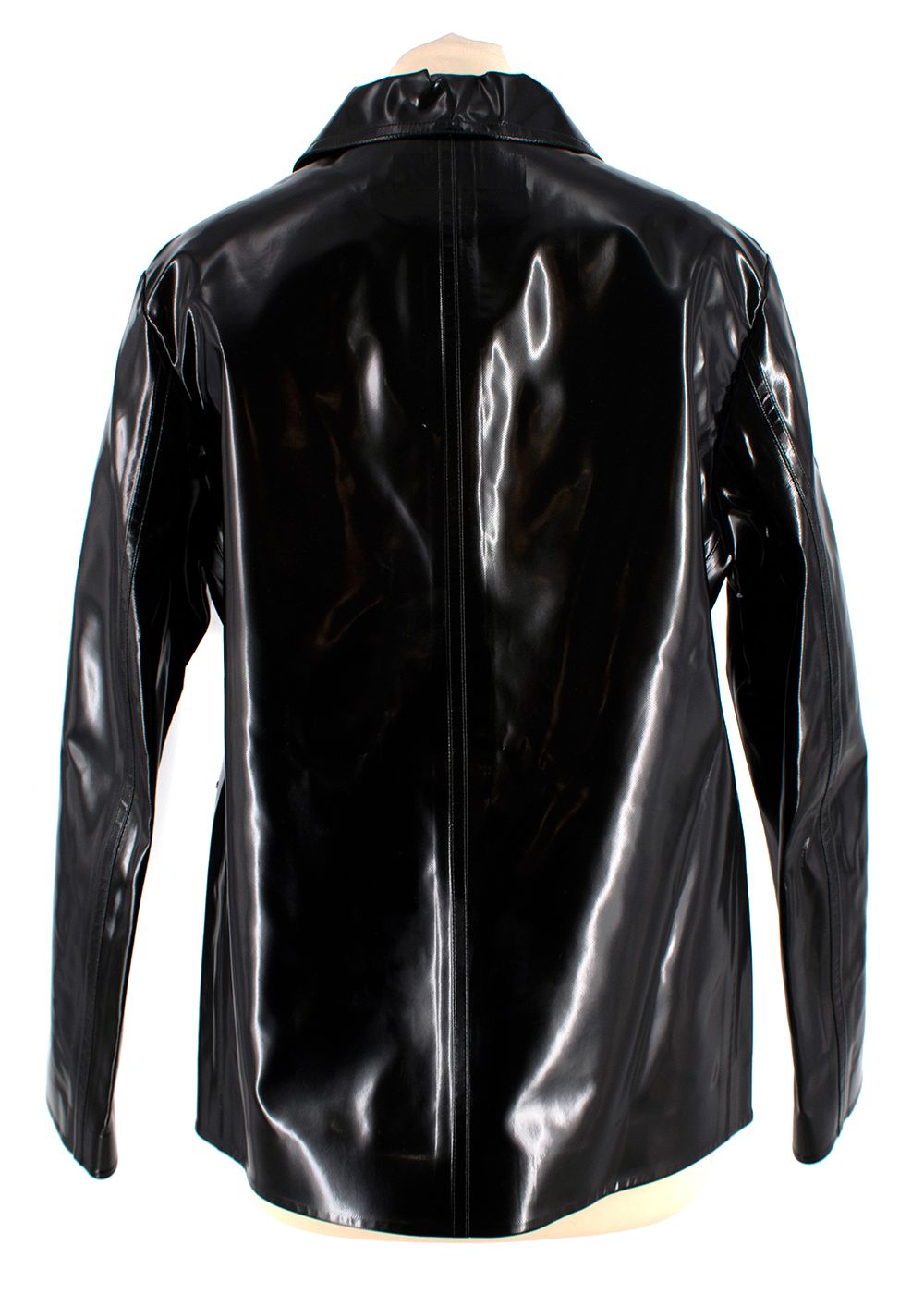 Preowned Dior Black Glossy Single-breasted Jacket Size XS leather