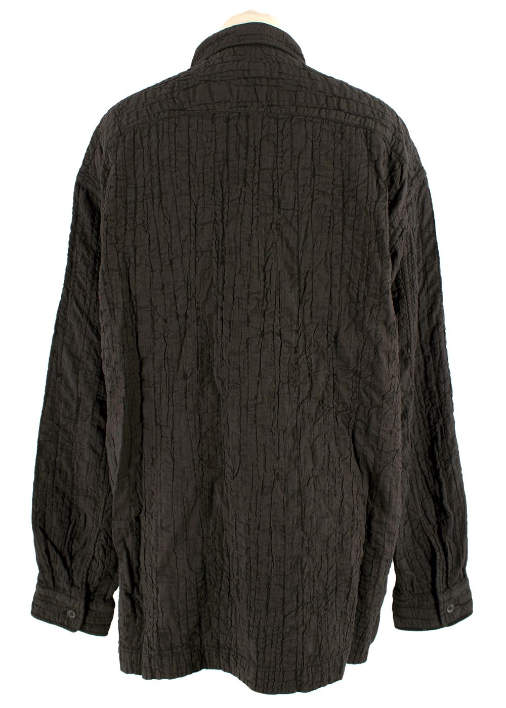 Issey Miyake Grey Oversized Crinkle Shirt Size M cotton