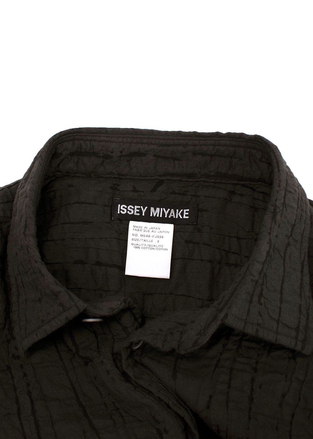 Issey Miyake Grey Oversized Crinkle Shirt Size M cotton