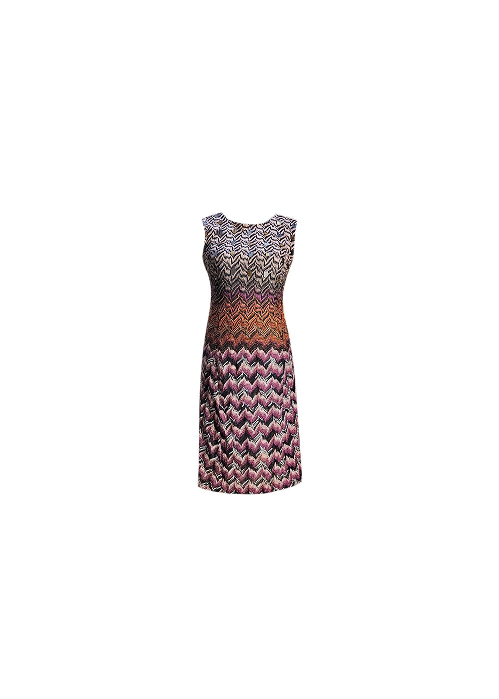 Preowned Missoni multicolour paillette embellished knitted shift dress Size XS Multi viscose