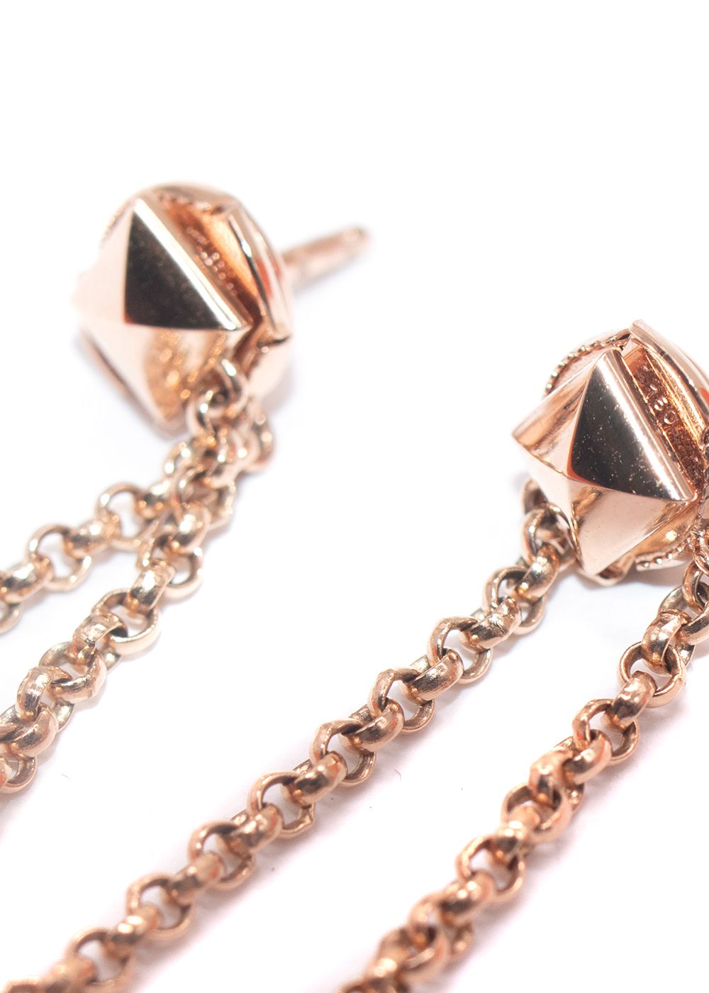 Hermes Rose Gold Clou d'H dangle Earrings with Diamonds