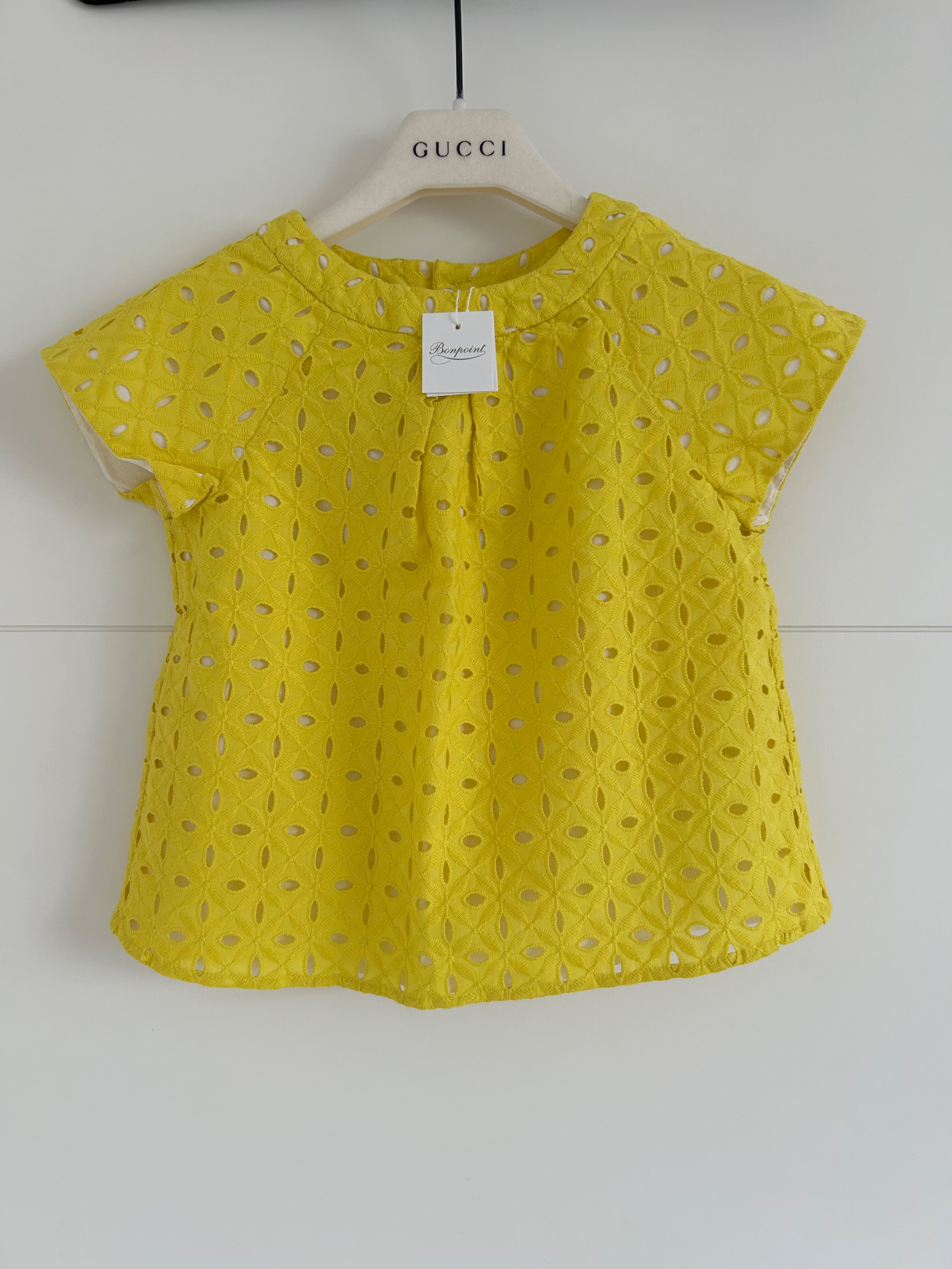 Boys Bonpoint Yellow Erika Blouse Size 4 Years cotton