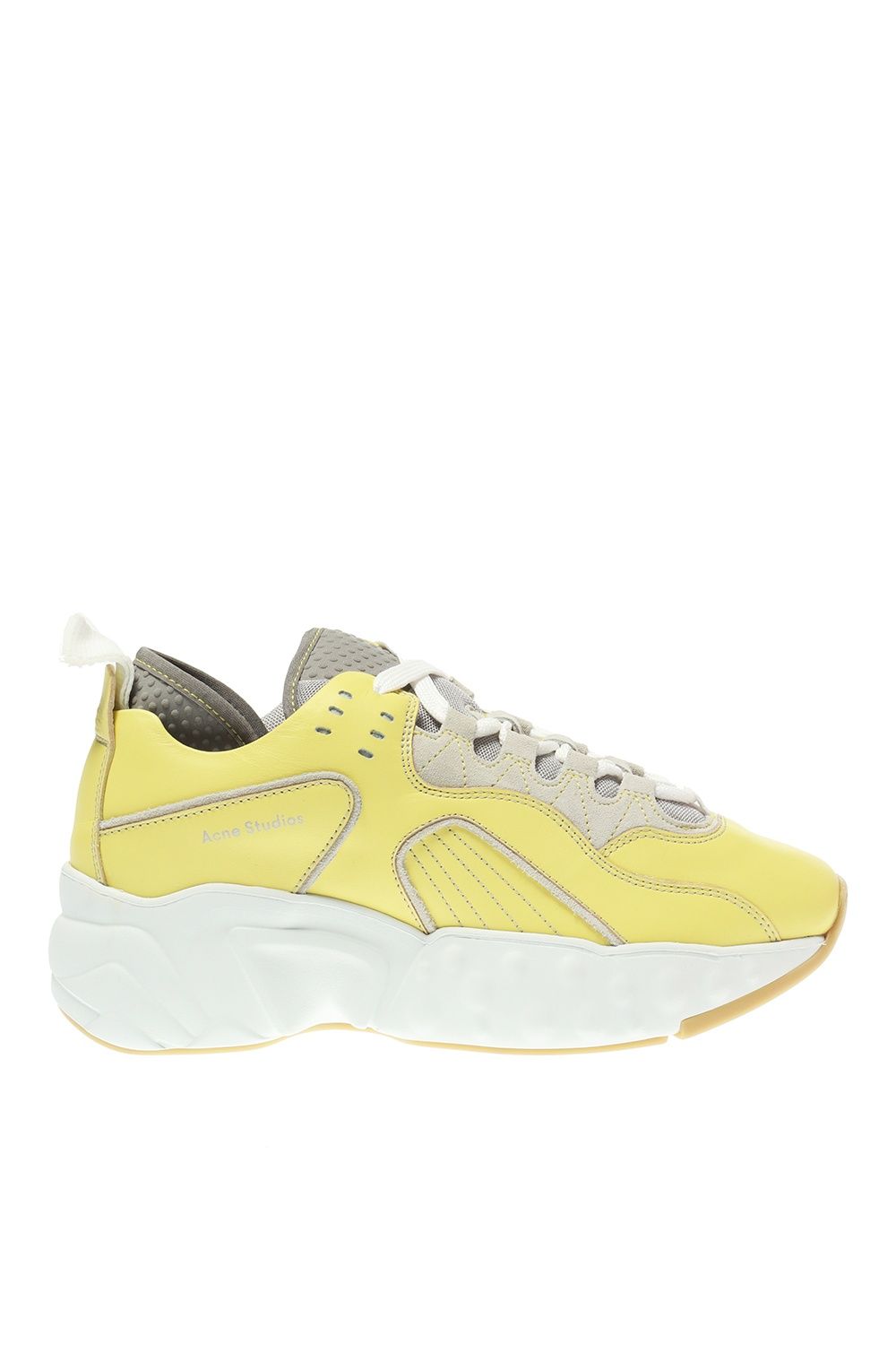 Acne Yellow  Beige Manhattan Lace Up Sneakers Size 36