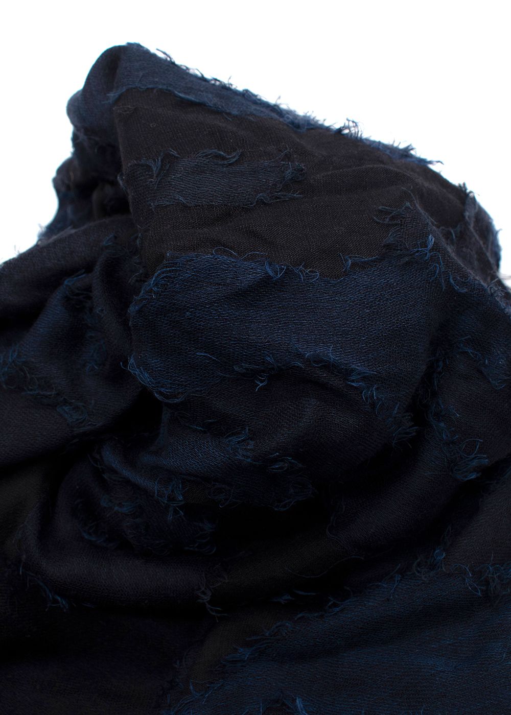 Preowned Dior Blue and Black Camouflage Silk Blend Scarf black/blue silk/wool/cashmere