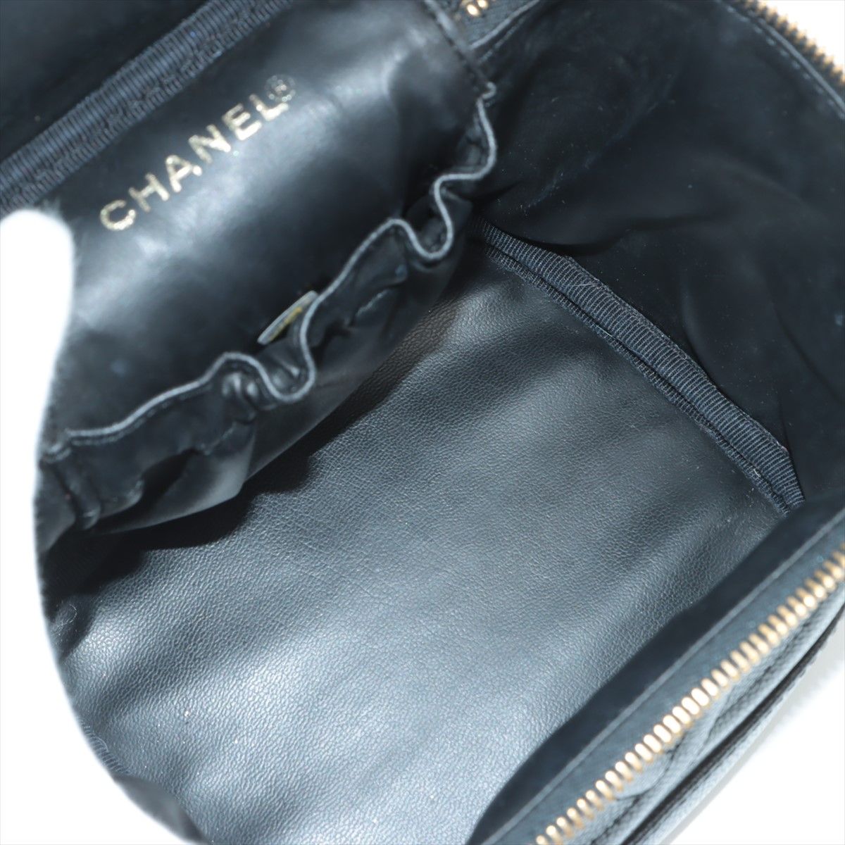 Preowned Chanel Caviar CC Vanity Bag Black leather