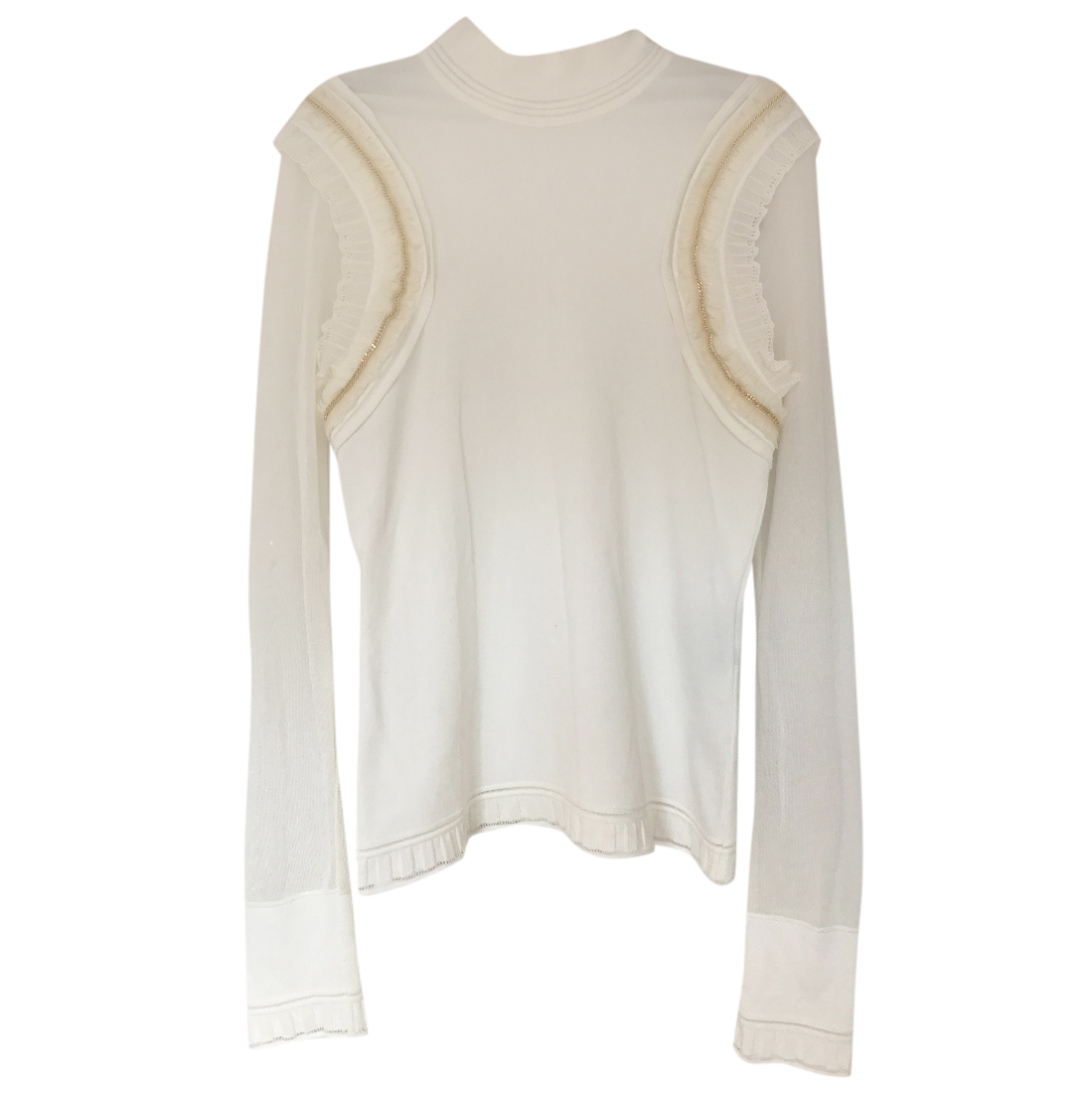 Roberto Cavalli Ruffle Gold Chain Jumper Size S