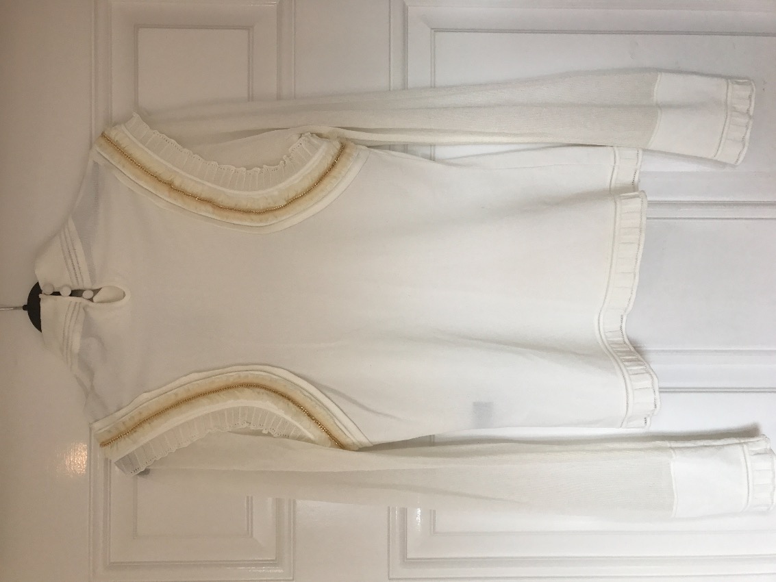 Roberto Cavalli Ruffle Gold Chain Jumper Size S