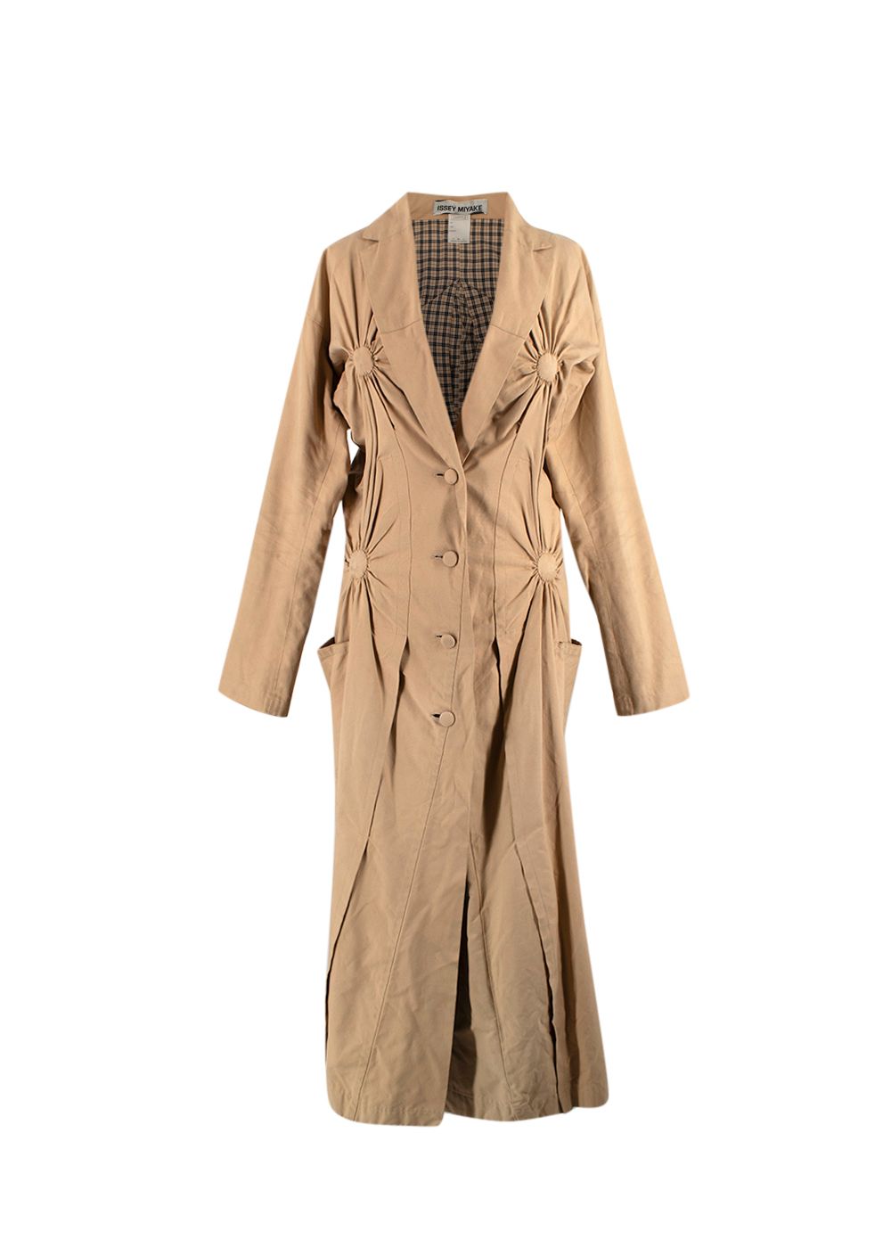 Preowned Issey Miyake Beige Trench Coat Size M cotton