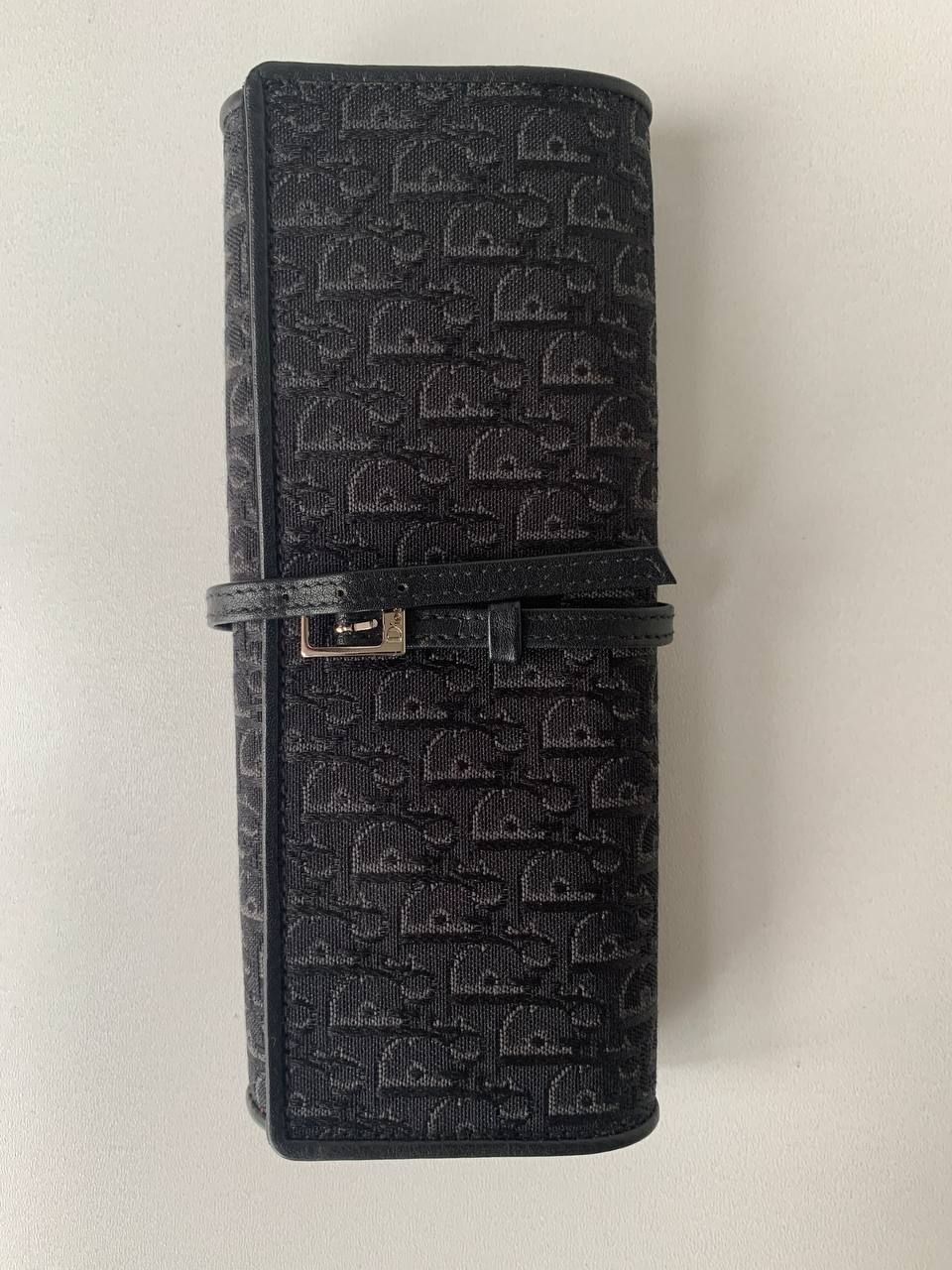 Dior by John Galliano Black Oblique Jewellery/Watch Roll Organiser jacquard