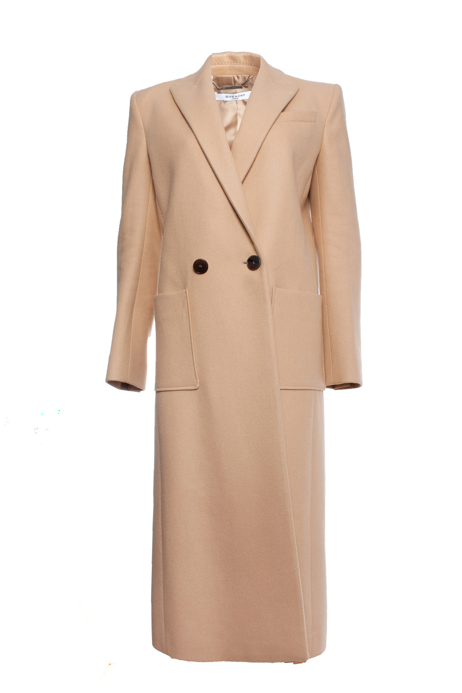 Preowned Givenchy Beige longline Wool Coat Size 38 brown | beige wool/hair