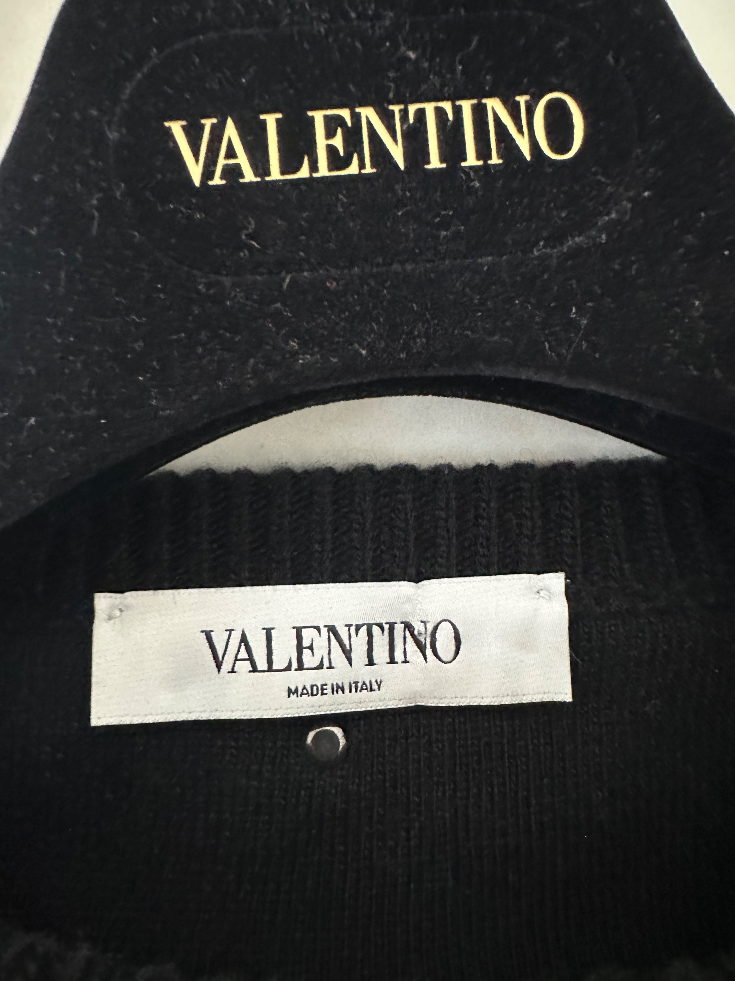 Preowned Valentino Black Embroidered Wool Jumper Size L