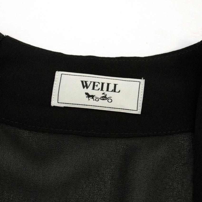 Preowned Weill Black Mesh Top Long Sleeved Dress Size XS polyester