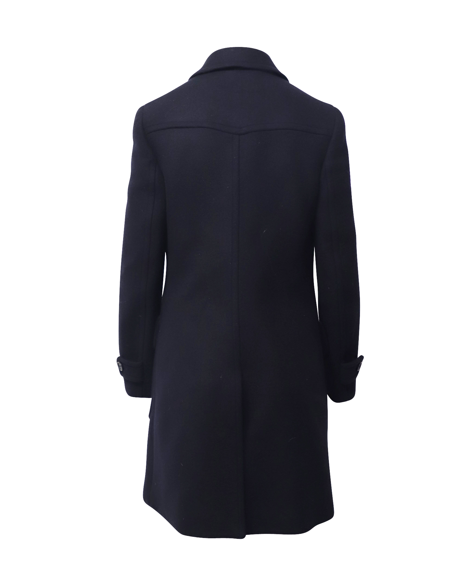 Prada Black Wool Single Breasted Coat Size 42