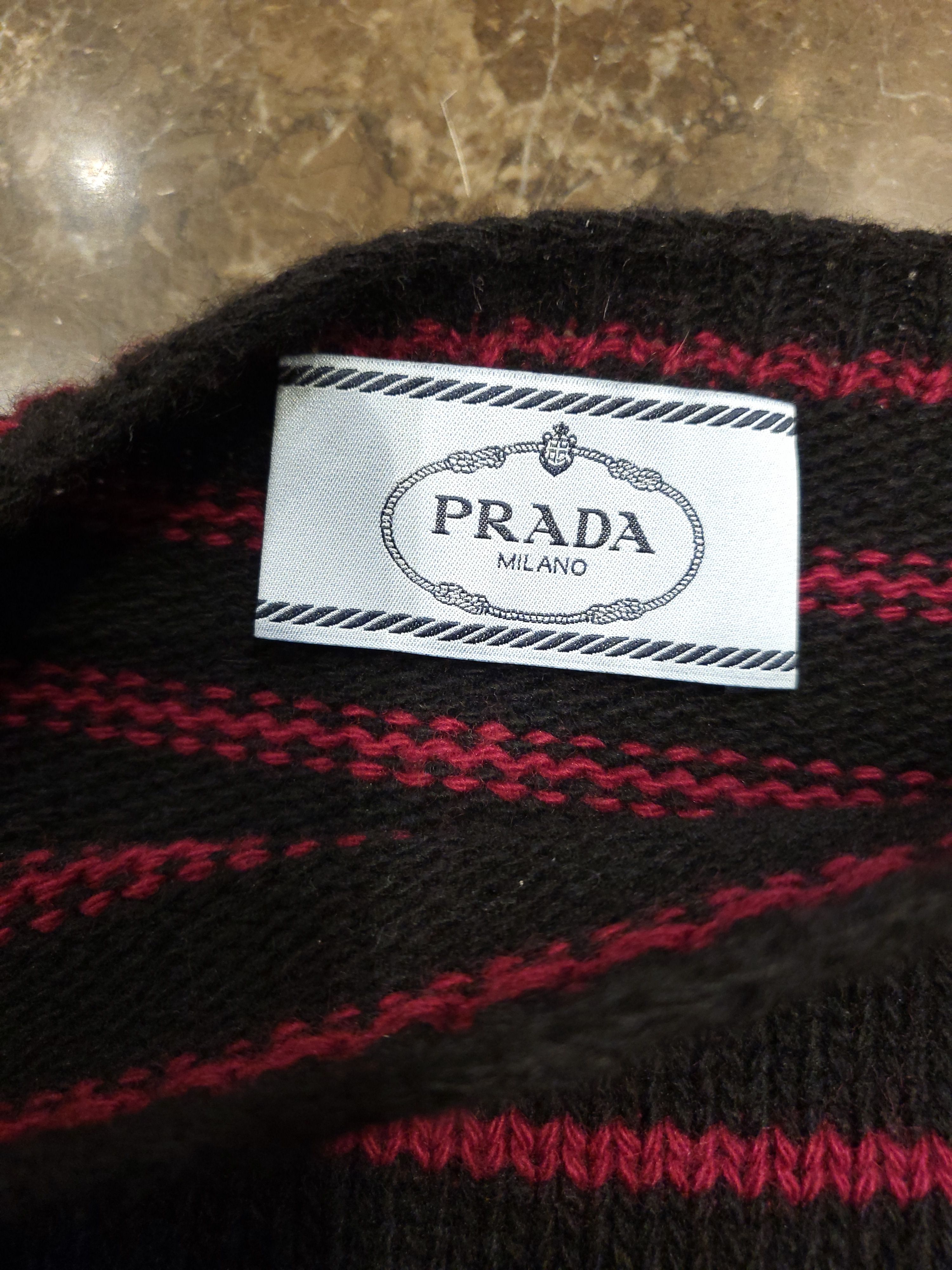 Preowned Prada Runway Wool Knit Jumper Size S Navy