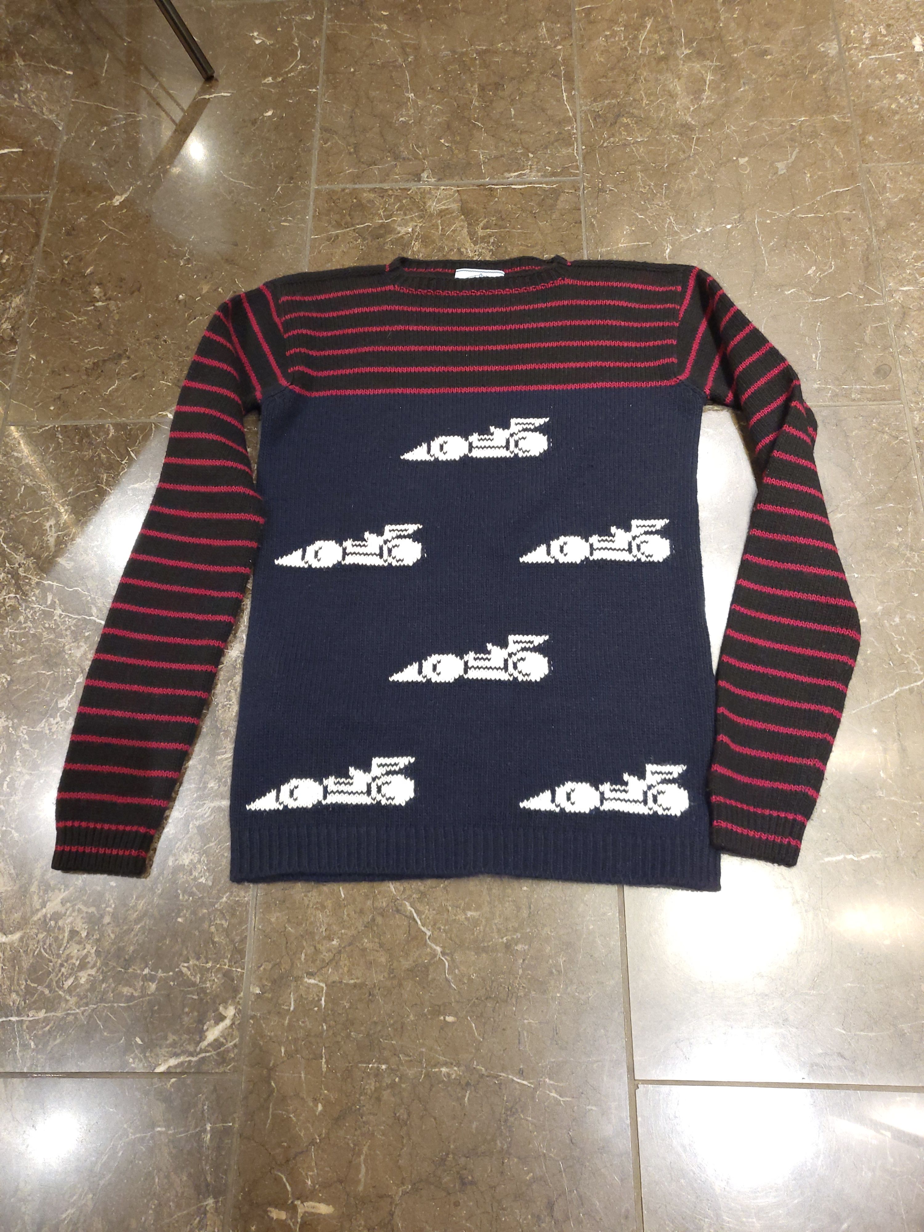 Preowned Prada Runway Wool Knit Jumper Size S Navy