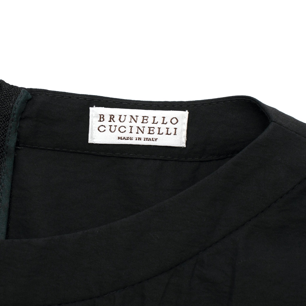 Preowned Brunello Cucinelli Dark Charcoal Knitted Shift Dress Size XS cotton