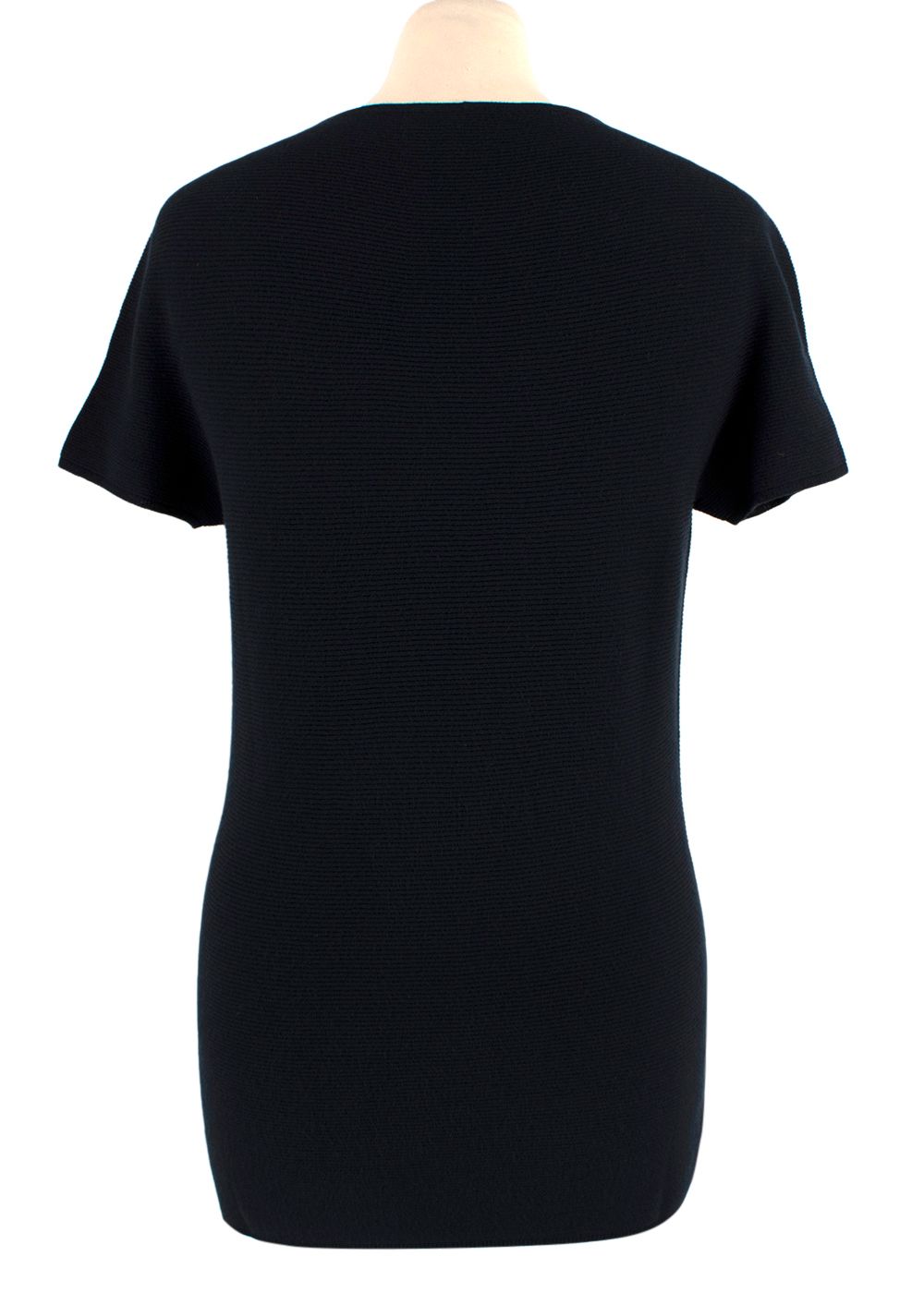 Giorgio Armani Black Ribbed T-Shirt Size M viscose