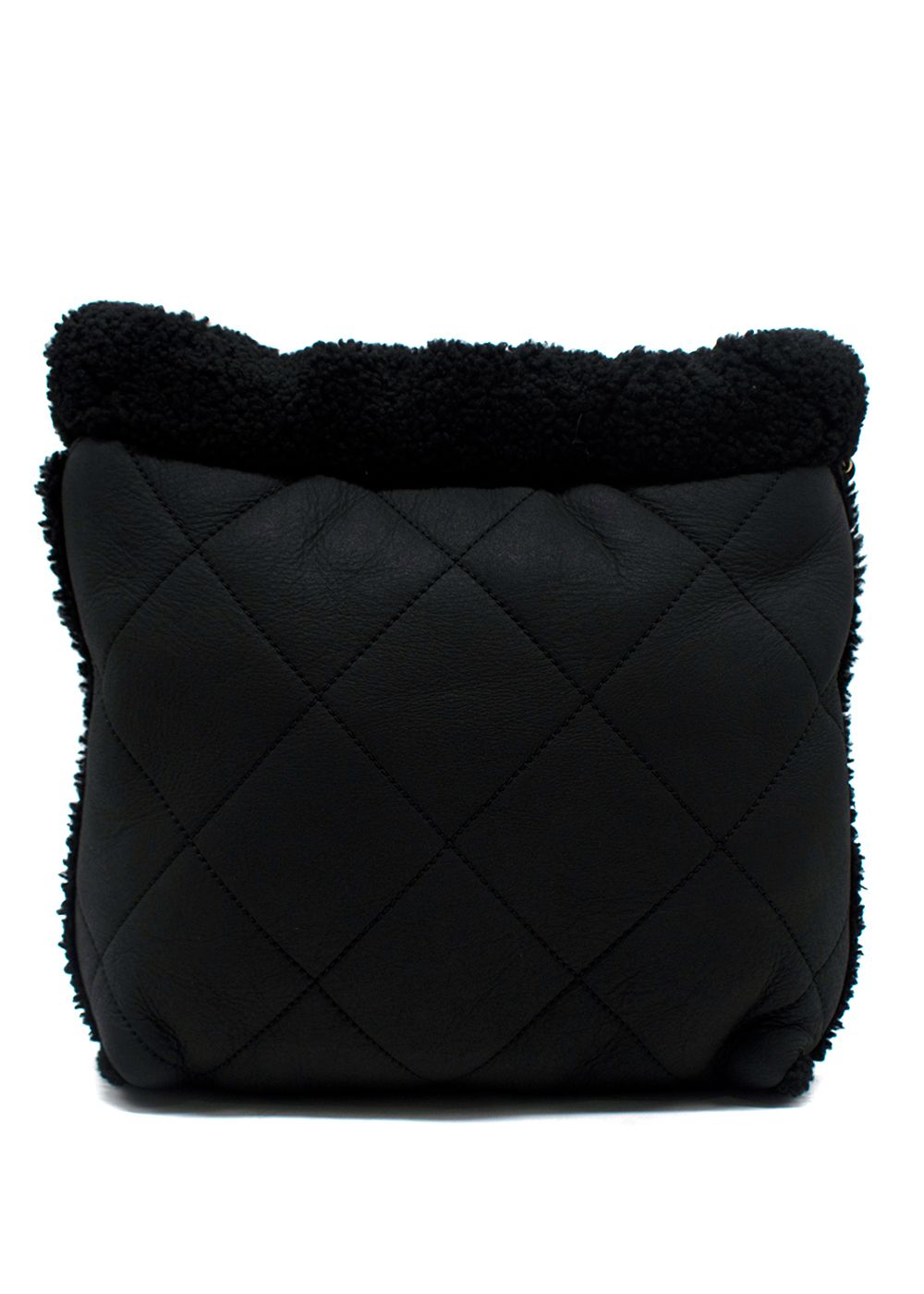 Chanel Black Shearling 22 Hobo Bag aged lambskin