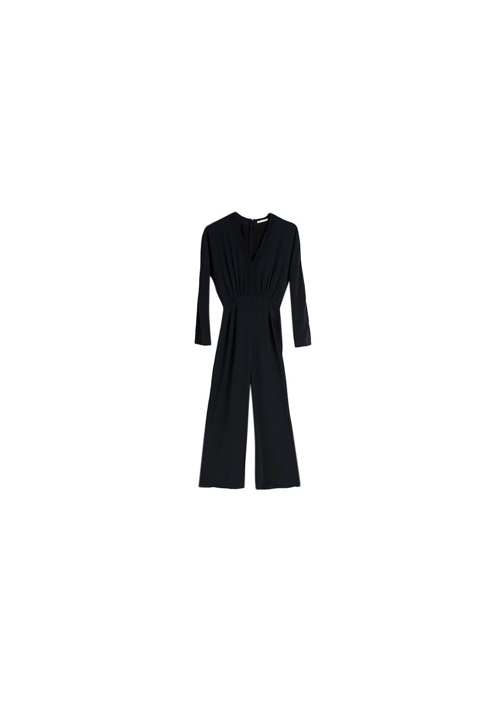 Preowned Emilia Wickstead Black Crepe V-Neck Jumpsuit Size XS silk