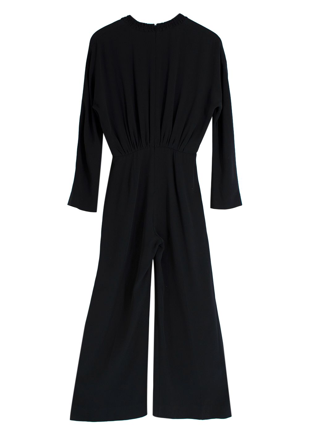 Preowned Emilia Wickstead Black Crepe V-Neck Jumpsuit Size XS silk