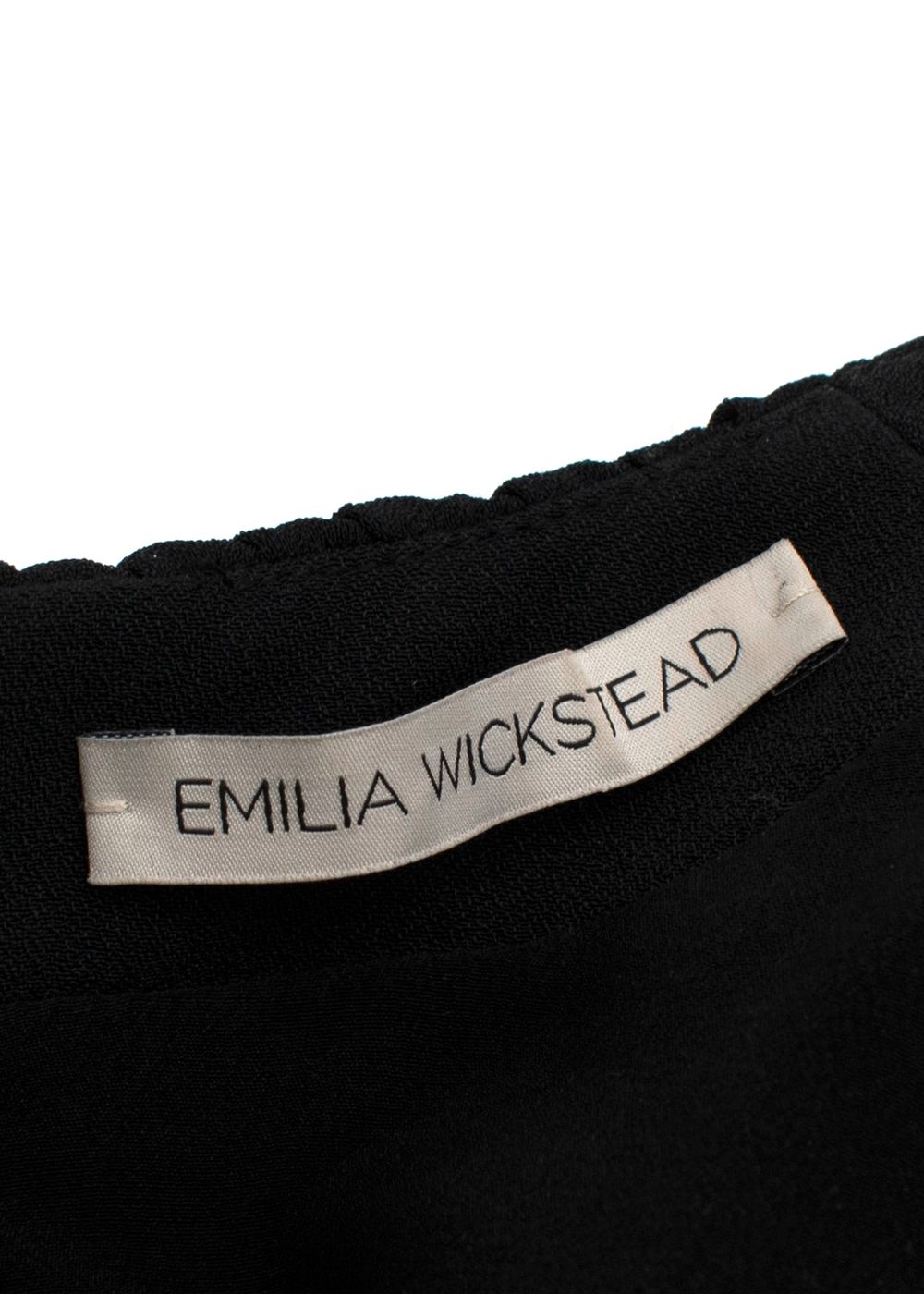 Preowned Emilia Wickstead Black Crepe V-Neck Jumpsuit Size XS silk